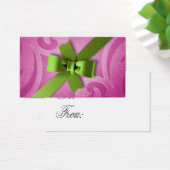 ピンクとグリーンボウギフトラベル (デスク)