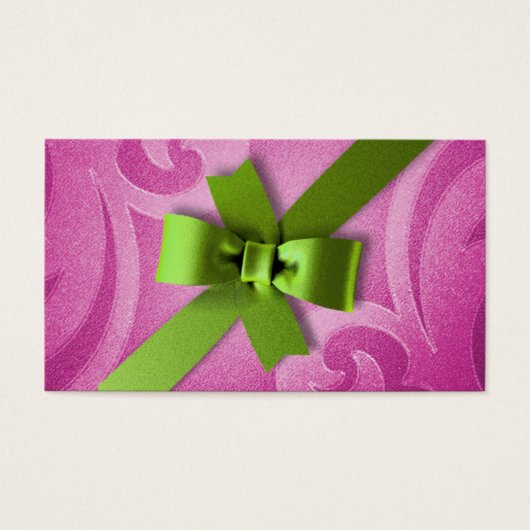 ピンクとグリーンボウギフトラベル (正面)