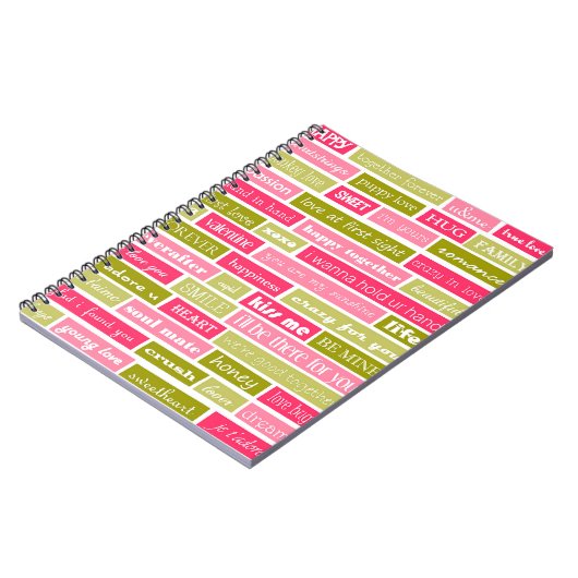 ピンクとグリーンラブ引用文 ノートブック (左側)