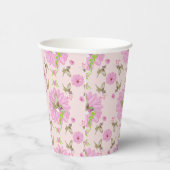 ピンクとグリーン懐かしいフローラ紙カップ 紙コップ (右)