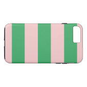 ピンクとグリーン水平ストライプ任意のサイズの電話ケース Case-Mate iPhoneケース (裏面(横))