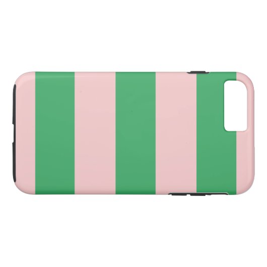 ピンクとグリーン水平ストライプ任意のサイズの電話ケース Case-Mate iPhoneケース (裏面(横))