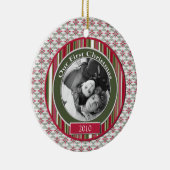 ピンクとグリーン私たちの最初のクリスマスオーナメント セラミックオーナメント (右)