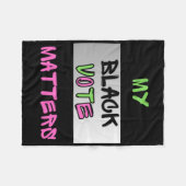 ピンクとグリーン私の黒い投票Sステッカー フリースブランケット (正面(横))