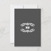 ピンクとグリーン結婚のフローラ 出欠カード (裏面)