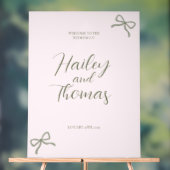 ピンクとグリーン結婚の弓のサイン アクリルサイン (ニュートラル)