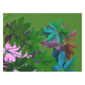 ピンクとグリーン葉のリーフアートテーブルクロス テーブルクロス (正面(横))