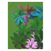 ピンクとグリーン葉のリーフアートテーブルクロス テーブルクロス (正面)