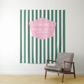 ピンクとグリーン1950年代のバケーションフォトバックグラウンド タペストリー (インサイチュ)