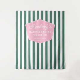 ピンクとグリーン1950年代のバケーションフォトバックグラウンド タペストリー