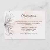 ピンクとグレイのエレガントなウェディングロマンティックデリケート エンクロージャーカード (正面)