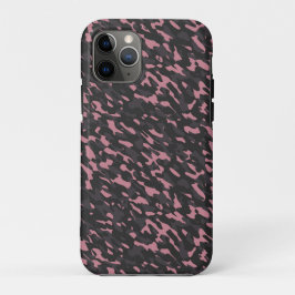 ピンクとグレイのカモフラージュ抽象画 iPhone 11 PROケース