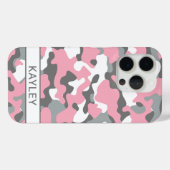 ピンクとグレイのカモフラージュ オリジナル Case-Mate iPhoneケース (裏面 (横))