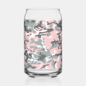 ピンクとグレイのカモフラージュ ミリタリー 軍用 ガラス缶 (正面)