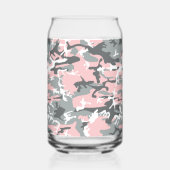 ピンクとグレイのカモフラージュ ミリタリー 軍用 ガラス缶 (裏面)