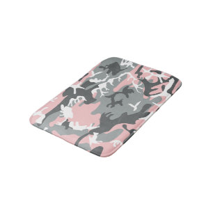 ピンクとグレイのカモフラージュ ミリタリー 軍用 バスマット