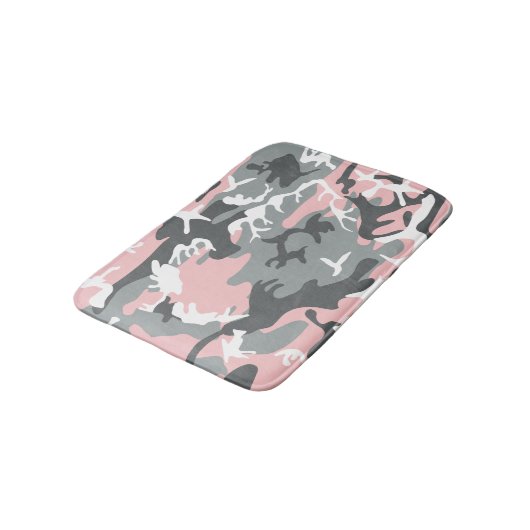 ピンクとグレイのカモフラージュ ミリタリー 軍用 バスマット (アングル)