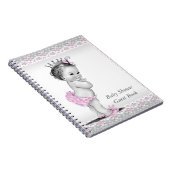 ピンクとグレイのベイビーシャワー ゲストブック ノートブック (右側)