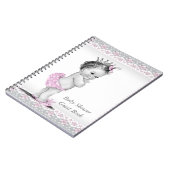 ピンクとグレイのベイビーシャワー ゲストブック ノートブック (左側)