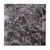 ピンクとグレイの大理石の抽象画 タイル (正面)