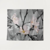 ピンクとグレイの桜 タペストリー (正面(横))