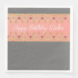 ピンクとグレーとフローラアクセント付きデザイナー