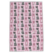 ピンクとグレーのかわいい子ネコ ミディアムペーパーバッグ (裏面)