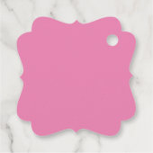 ピンクとグレーのイラストレーションベビーシャワーメッセージカード フェイバータグ (裏面)