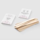 ピンクとグレーのエレガントダマスク結婚式プログラムファン ハンドファン (組立なし)