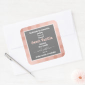 ピンクとグレーのカスタムロゴ製品の包装ラベル スクエアシール (封筒)