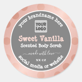 ピンクとグレーのカスタムロゴ製品の包装ラベル ラウンドシール