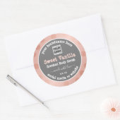 ピンクとグレーのカスタムロゴ製品の包装ラベル ラウンドシール (封筒)