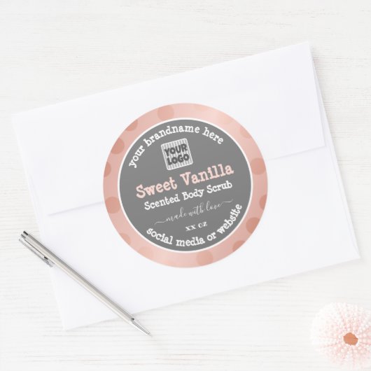 ピンクとグレーのカスタムロゴ製品の包装ラベル ラウンドシール (封筒)