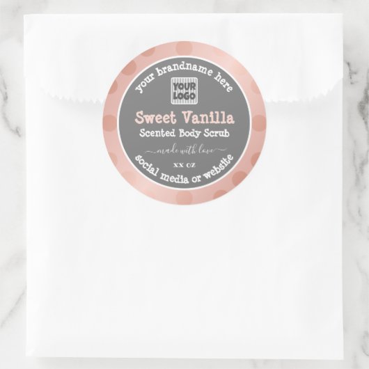 ピンクとグレーのカスタムロゴ製品の包装ラベル ラウンドシール (バッグ)
