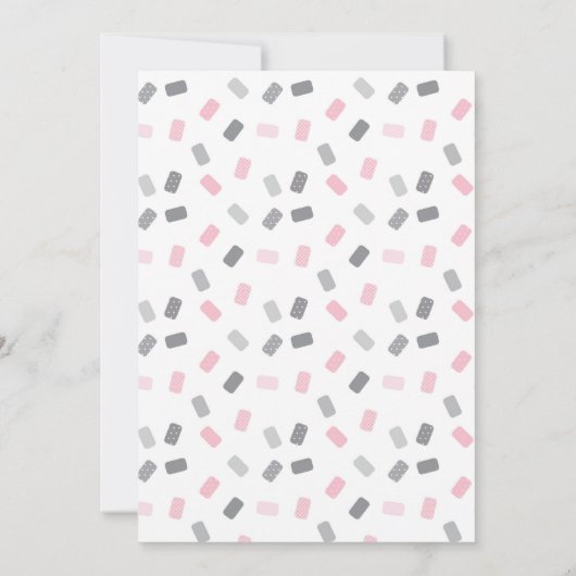 ピンクとグレーのギフトカードシャワー招待状 招待状 (裏面)