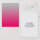 ピンクとグレーのグラデーション 名刺 (正面/裏面)