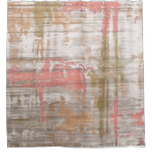 ピンクとグレーのグランジ芸術的抽象芸術 シャワーカーテン (正面)