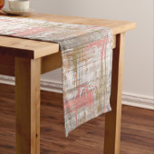 ピンクとグレーのグランジ芸術的抽象芸術 ショートテーブルランナー (インサイチュ)