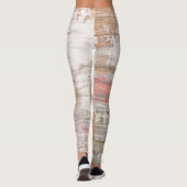 ピンクとグレーのグランジ芸術的抽象芸術 レギンス (裏面)