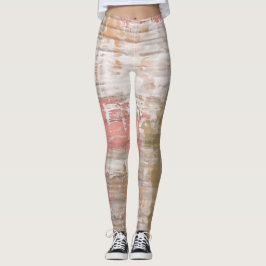 ピンクとグレーのグランジ芸術的抽象芸術 レギンス