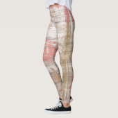 ピンクとグレーのグランジ芸術的抽象芸術 レギンス (左)