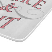 ピンクとグレーのグレース&グリットワード カッティングボード (角)