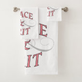 ピンクとグレーのグレース&グリット バスタオルセット (インサイチュ)