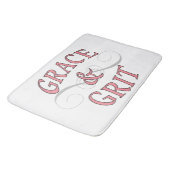 ピンクとグレーのグレース&グリット バスマット (アングル)