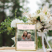 ピンクとグレーのスクリプトおもしろいファクト結婚写真 テーブルナンバー