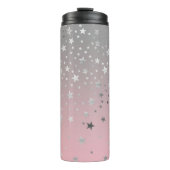 ピンクとグレーのスタースタイリッシュズモダンシック タンブラー (正面)