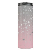 ピンクとグレーのスタースタイリッシュズモダンシック タンブラー (裏面)