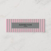 ピンクとグレーのストライプパターン スキニー名刺 (裏面)