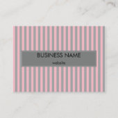 ピンクとグレーのストライプパターン 名刺 (裏面)