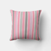 ピンクとグレーのストライプ クッション (裏面)